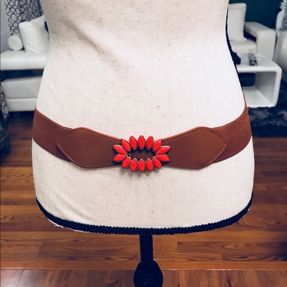 Brown Stretchable Women Belt - Picture 1 of 5